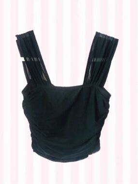 Black Sheer-Strap Women’s Tank Top